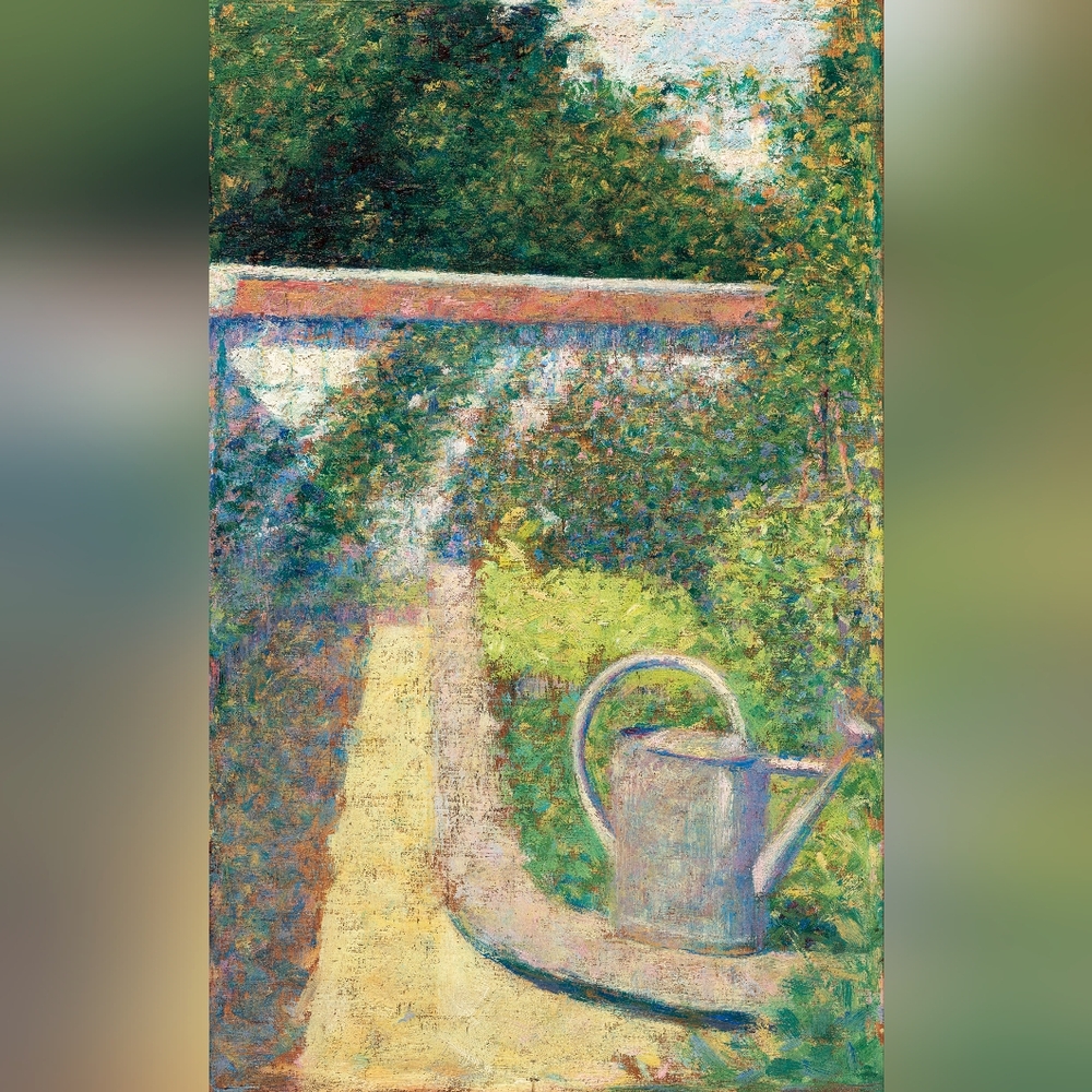The Watering Can–Garden at Le Raincy (ca. 1883) by Georges Seurat. Art Print